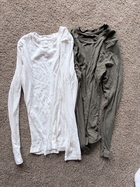Two Ribbed Long Sleeve Tops
